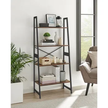 Knihovna Vintage knihovna s bambusovým rámem