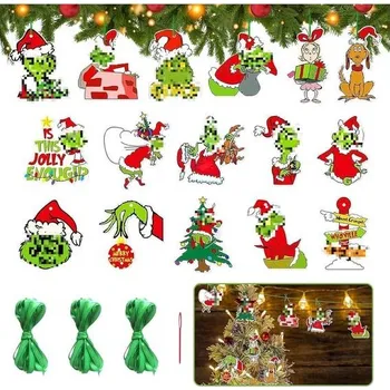 Vánoční dekorace TZQFROCE 32dílná sada vánočních ozdob na stromeček, vánoční dekorace, závěsné vánoční ozdoby na