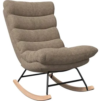 Křeslo Světle hnědé houpací křeslo Aida 71 x 100 x 106 100% polyester, kov, kaučukové dřevo