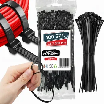 Stahovací páska STAHovací PÁSKY 4,8x200mm 100 KS ČERNÉ STAHOVACÍ PÁSKY, PEVNÉ STAHOVACÍ PÁSKY