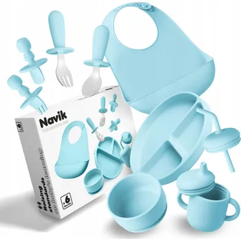 Sada nádobí NAVIK Sada Nádobí pro Děti 10 Kusů Silikonová Modrá