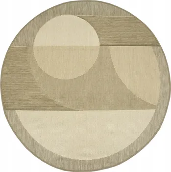 Koberec KOBEREC KULATÝ VENKOVNÍ ŠŇŮROVÝ ODOLNÝ ŠEDÝ STŘÍBRNÝ FOGGIA prům. 120 cm