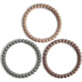 Náramek Mushie - 3 silikonové náramky ve tvaru náramku PEARL