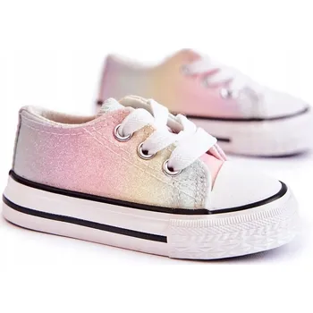 Dívčí obuv DĚTSKÉ TENISKY NA ŠNĚROVÁNÍ MULTICOLOR VELIKOST 18