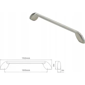 Nábytkové kování Nábytková úchytka SIRO 2392-192ZN21 vzhled nerezové oceli