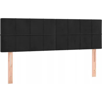 Černé čelo postele z aksamitu 144 x 5 x 78/88 cm, nastavitelná výška