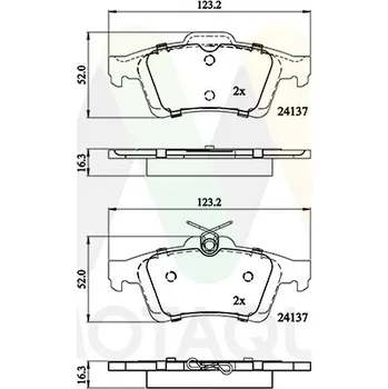Brzdová destička Sada brzdových destiček, vždy 4 kusy v sadě MOTAQUIP LVXL1720