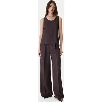 Dámské kalhoty Marella Kalhoty z materiálu Adito 2615131221 Hnědá Straight Fit 40