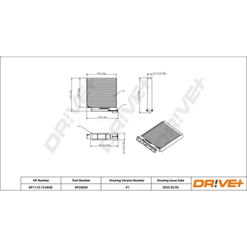 Kabinový filtr Filtr vzduchu v interiéru Dr!ve+ DP1110.12.0050