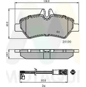 Brzdová destička Sada brzdových destiček, vždy 4 kusy v sadě MOTAQUIP LVXL1312