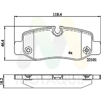 Brzdová destička Sada brzdových destiček, vždy 4 kusy v sadě MOTAQUIP LVXL1863