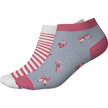 Dívčí oblečení Esmara Kids Dětské ponožky s BIO bavlnou, 2 páry (motýli/růžová/bílá, 27/30)