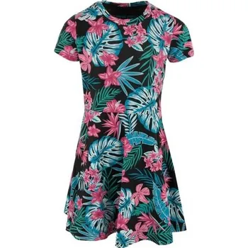 Dívčí šaty Dívčí šaty s rukávy ALPINE PRO DRIMO 116/122 Černá, Zelená, Růžová