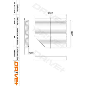 Kabinový filtr Filtr vzduchu v interiéru Dr!ve+ DP1110.12.0058