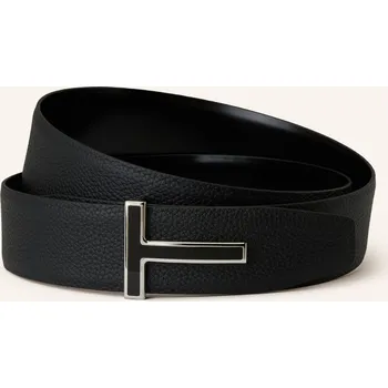 Módní doplněk Tom Ford Pánský Oboustranný Kožený Opasek, černá / stříbrná, 90