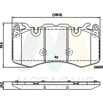 Brzdová destička Sada brzdových destiček, vždy 4 kusy v sadě MOTAQUIP LVXL1792