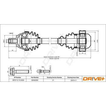 Poloosa kola Hnací hřídel - poloosa Dr!ve+ DP2110.10.0093