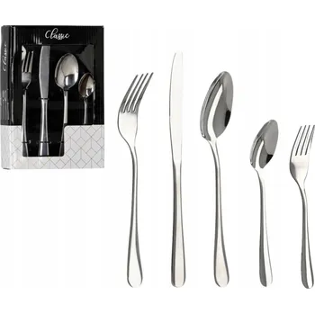 Příbor SADA PŘÍBORŮ z nerezové oceli CLASSIC, sada příborů 30 ks, vidličky na moučník