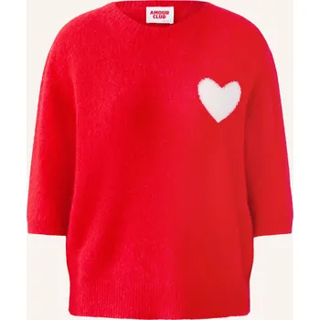 Dámský svetr Oui Dámský Svetr S 3/4 Rukávy, červená / bílá, 38