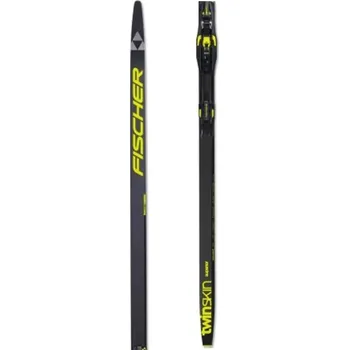 Běžecké lyžování Lyže na klasiku s podporou stoupání Fischer TWIN SKIN SUPERIOR MEDIUM SET + BDG RACE CLASSIC 187 Černá, Žlutá
