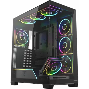 PC skříň Počítačová skříň MODECOM VOLCANO STELLAR PLUS ARGB MIDI 8F Černá