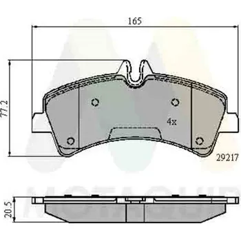 Brzdová destička Sada brzdových destiček, vždy 4 kusy v sadě MOTAQUIP LVXL1315