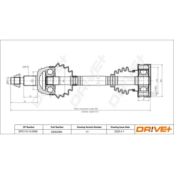Poloosa kola Hnací hřídel - poloosa Dr!ve+ DP2110.10.0085