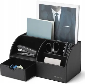 Organizér na Stůl se Zásuvkou Kožený Vzhled