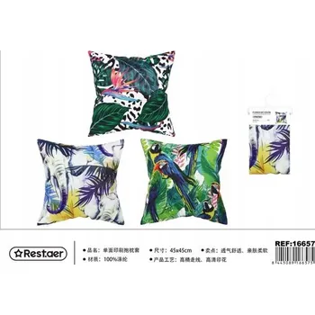 Dekorativní polštářek POVLEČENÍ NA DEKORAČNÍ POLŠTÁŘ 44x45 CM LISTY PAPOUŠEK 6575