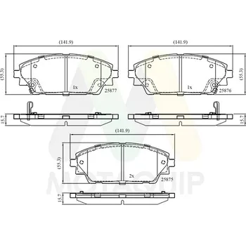 Brzdová destička Sada brzdových destiček, vždy 4 kusy v sadě MOTAQUIP LVXL1795