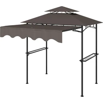 Zahradní altán Zahradní altán s dvouvrstvou střechou, 242 x 149 x 248 cm | kávový