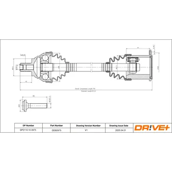 Poloosa kola Hnací hřídel - poloosa Dr!ve+ DP2110.10.0975