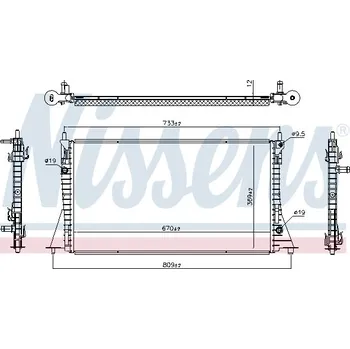 Chladič motoru Chladič vody pro motor NISSENS 607224