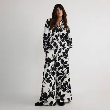 Reserved - Vzorované kalhoty palazzo - vícebarevná - 340CZ-MLC - 340CZ-MLC-XS-3