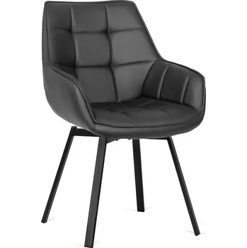 Jídelní židle JAKS Otočná jídelní židle černá eko kůže Luna