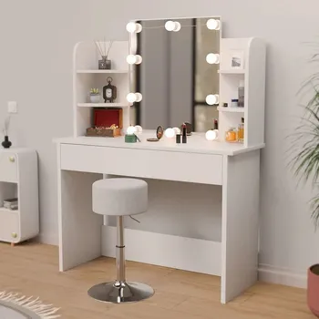 Toaletní stolek Toaletní stolek Bella s LED osvětlením | bílý