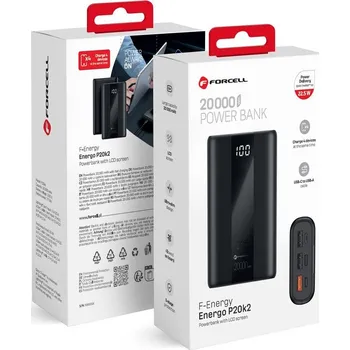 Powerbanka FORCELL F-ENERGY P20K2 Energo powerbank PD QC3.0 3A 22,5W 20000 mAh černá