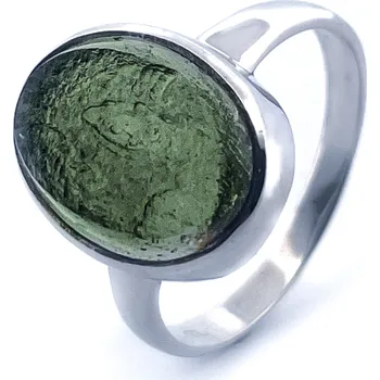 Prsten Stříbrný prsten s vltavínem Velikost: 54