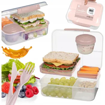 Svačinový box Svačinový Box Openhome s přihrádkami 2200 ml šedý