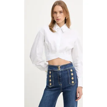 Bavlněná halenka Elisabetta Franchi CA12161E2 bílá 00X, vel. 40