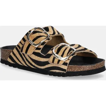 Dámské pantofle Kožené pantofle Scholl NOELLE F300672331 hnědá 82A, EUR 41