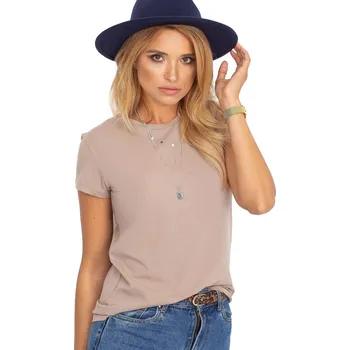 Dámské tričko BASIC FEEL GOOD Basic tričko tmavě béžová Velikost: XL