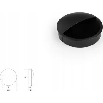 Nábytkové kování Nábytková úchytka VIEFE 0635 LIDD rozteč 48 mm, délka 64 mm, černá matná 0635048ZM2