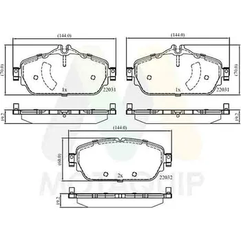 Brzdová destička Sada brzdových destiček, vždy 4 kusy v sadě MOTAQUIP LVXL1884