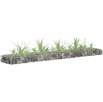 Květináč VidaXL šedý kovový Květináč 180 cm x 30 x 10 cm