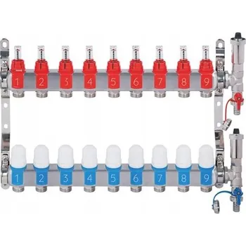 Instalatérský materiál Rozdělovač Hydroland pro 9 okruhů
