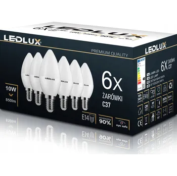 Žárovka LED žárovka E14 10W teplá bílá 3000K mléčná svíčka 6 ks