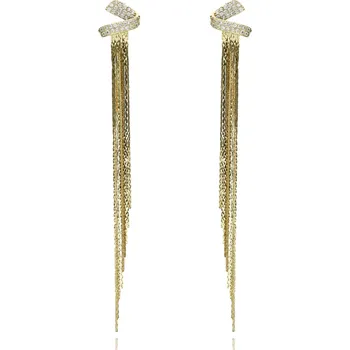 Náušnice Elegantní visací náušnice YVON ve zlaté barvě s jemným třpytem