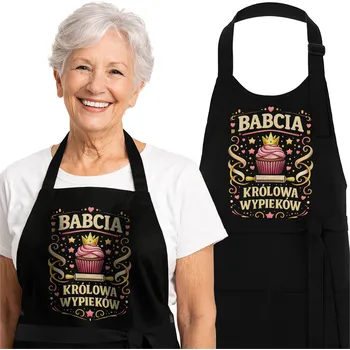 Kuchyňská zástěra ZÁSTĚRA PRO BABIČKU DO KUCHYNĚ KE DNI BABIČEK - BABIČKA KRÁLOVNA PEČENÍ