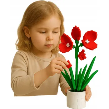 ostatní stavebnice Stavebnice s květinami v květináči AMARYLIS 876 dílů 101-15